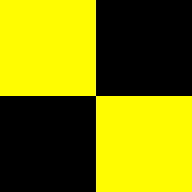 the yellow-and-black quartered square from the buggy editor